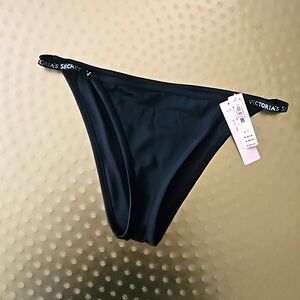 NWT Victoria Secret black bikini bottoms small